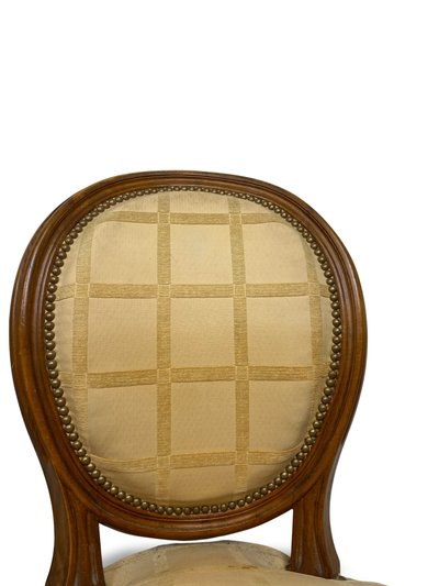 2x sedie a medaglione Luigi XVI - XIX secolo - Colore crema/miele