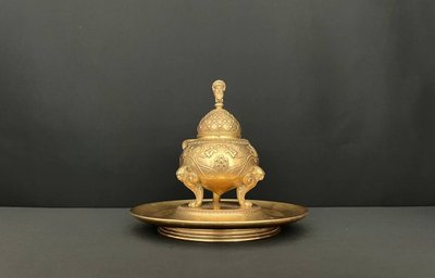 Bronze inkwell signed Barbedienne, neoclassical style, circa 1870