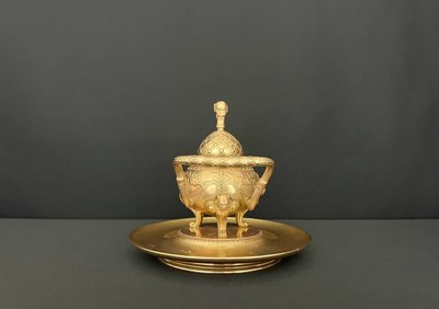 Bronze inkwell signed Barbedienne, neoclassical style, circa 1870