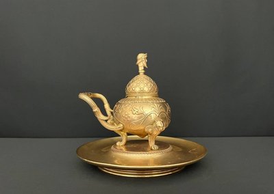 Bronze inkwell signed Barbedienne, neoclassical style, circa 1870