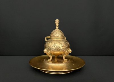 Bronze inkwell signed Barbedienne, neoclassical style, circa 1870