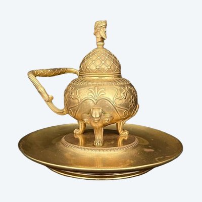 Bronze inkwell signed Barbedienne, neoclassical style, circa 1870
