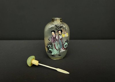 Flacon à tabac à priser chinois peint à l’intérieur, XXe siècle