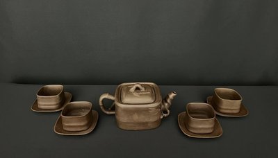 Service à thé chinois en argile Yixing, style bambou, XXe siècle