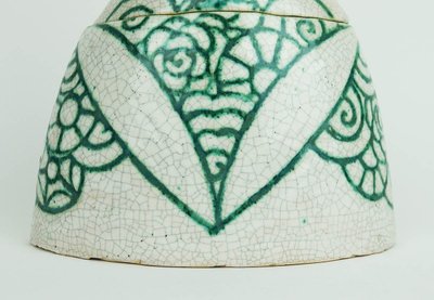 "Woman with parasol "Large ceramic box by Edouard Cazaux