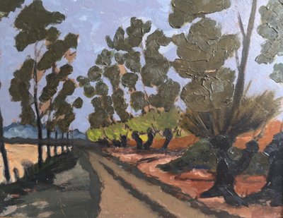 Tree-lined country road