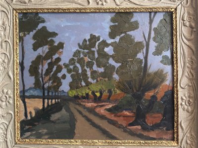 Tree-lined country road