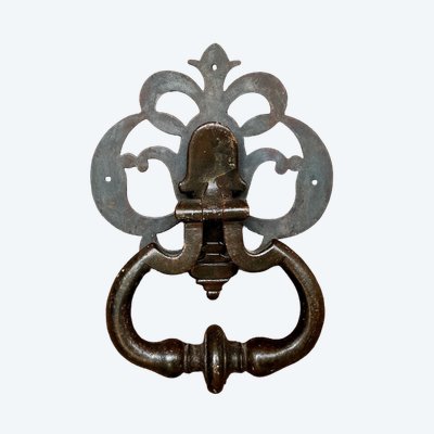 Large Antique 18th Century Door Hammer Knocker and Anvil