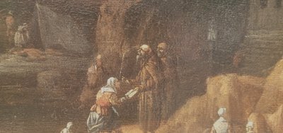 Cornelis HUYSMANS (Attributed to) - Landscape with pilgrims visiting hermits