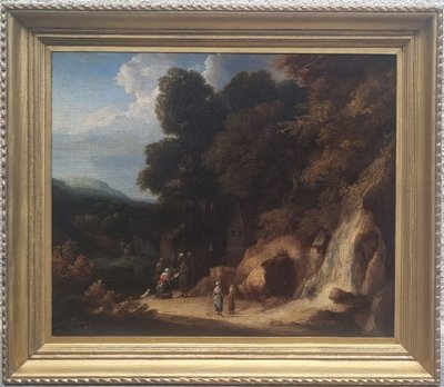 Cornelis HUYSMANS (Attributed to) - Landscape with pilgrims visiting hermits