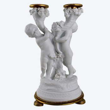 Candlestick In Sèvres Porcelain Biscuit.xixth century