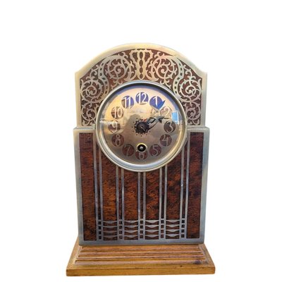 Burr and inlay clock, Art Deco, 20th century