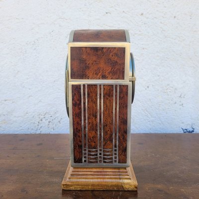 Burr and inlay clock, Art Deco, 20th century
