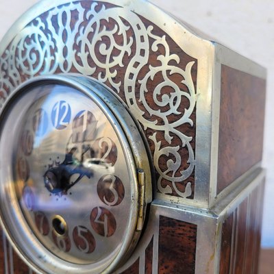 Burr and inlay clock, Art Deco, 20th century