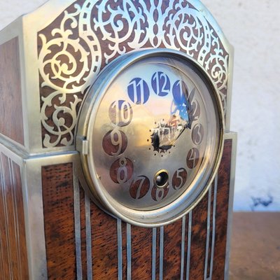 Burr and inlay clock, Art Deco, 20th century