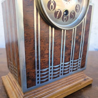 Burr and inlay clock, Art Deco, 20th century