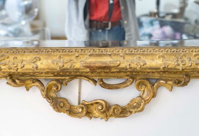 19th century Italian gilded wood mirror