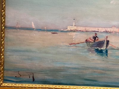Signed Savigny Oil on canvas, framed