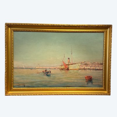 Signed Savigny Oil on canvas, framed