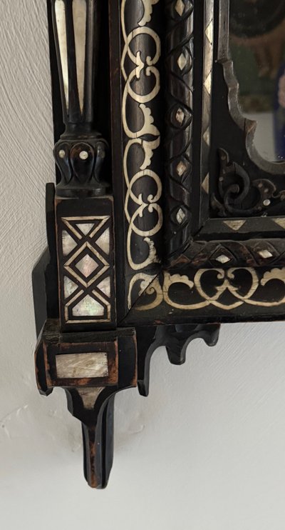 Indian mirror, mother-of-pearl and bone, 19th c.