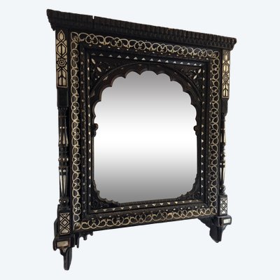 Indian mirror, mother-of-pearl and bone, 19th c.