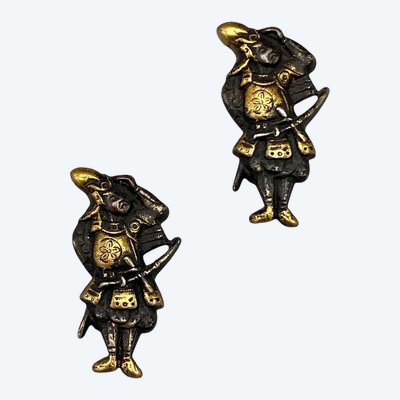 COPPIA DI SAMURAI MENUKI Giappone, inizio XX secolo