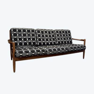 Scandinavian-style 1970s 3-seater sofa/bench