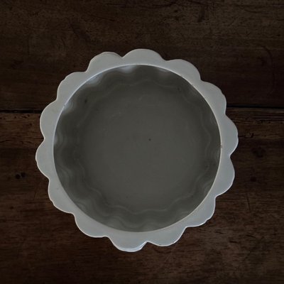 Fioriera in bambù in ceramica bianca, anni '70, Portogallo
