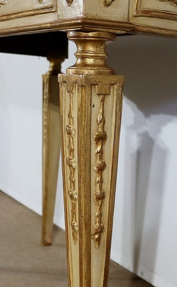  Console en marbre et bois doré, style Louis XVI – 2ème partie XIXe 