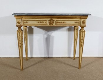  Console en marbre et bois doré, style Louis XVI – 2ème partie XIXe 
