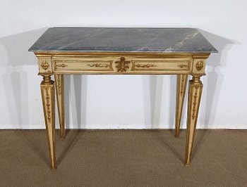  Console en marbre et bois doré, style Louis XVI – 2ème partie XIXe 