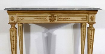  Console en marbre et bois doré, style Louis XVI – 2ème partie XIXe 