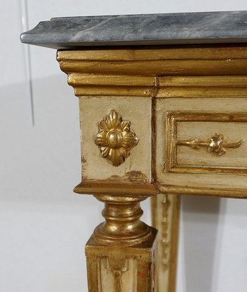  Console en marbre et bois doré, style Louis XVI – 2ème partie XIXe 