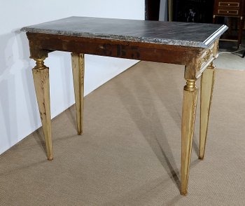  Console en marbre et bois doré, style Louis XVI – 2ème partie XIXe 