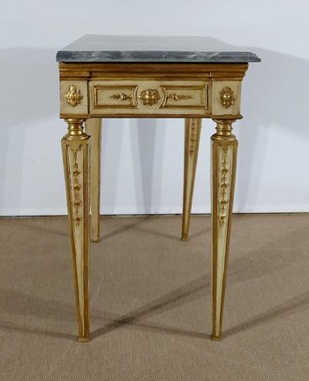  Console en marbre et bois doré, style Louis XVI – 2ème partie XIXe 