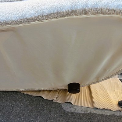 In the style of J Royère, polar bear sofa