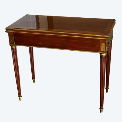 Table à jeux Louis XVI en acajou