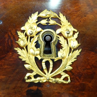 Credenza per sala da pranzo in mogano, bronzo dorato e marmo turchese - Periodo di restauro