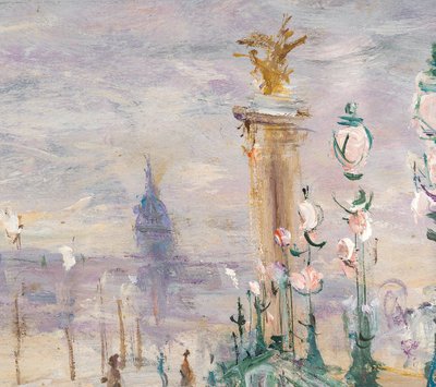 Serge Belloni (1925-2005) - Die Alexander-III-Brücke Öl auf Leinwand um 1980