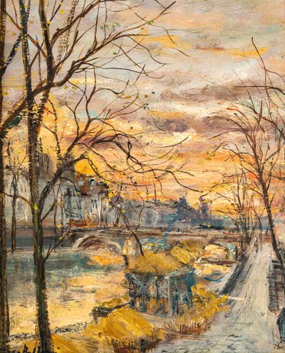 Serge Belloni (1925-2005) - Paris Das Herbstlicht auf der Ile Saint-Louis Öl auf Leinwand