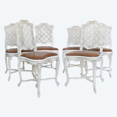 Suite of 6 Regency-style caned chairs