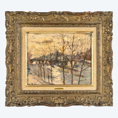 Serge Belloni (1925-2005) - Paris La lumière d’Automne sur le Pont Neuf huile sur panneau vers 1980