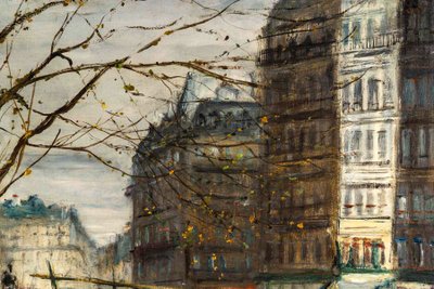 Serge Belloni (1925-2005) - La Marchande de Fleurs, chez Jeannette huile sur toile vers 1961