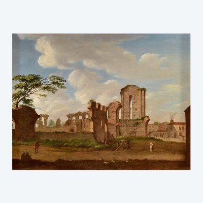 Giacomo Van Lint (Rome 1723 - 1790), Vue sur le Forum Romain