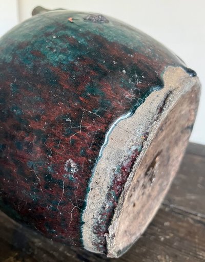 Jarre Chine Grès émaillé Martaban Pot à alcool ou vin XVIII°/XIX° siècle