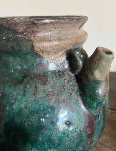 Jarre Chine Grès émaillé Martaban Pot à alcool ou vin XVIII°/XIX° siècle
