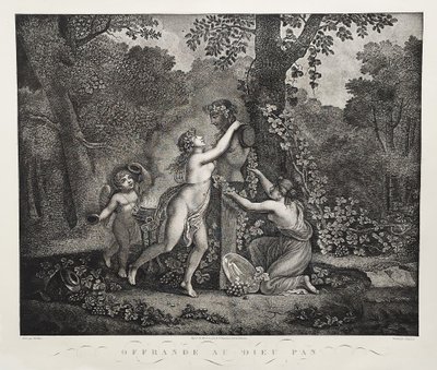Etching Mythological Engraving God Pan 19th Erotica Curiosa Old Print 