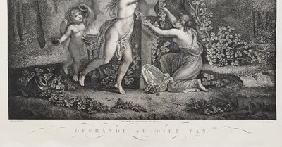 Etching Mythological Engraving God Pan 19th Erotica Curiosa Old Print 