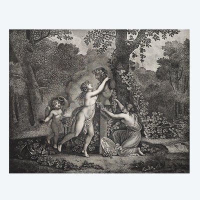 Etching Mythological Engraving God Pan 19th Erotica Curiosa Old Print 