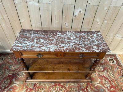 Console - Louis XIII Style Service Marble Cherry